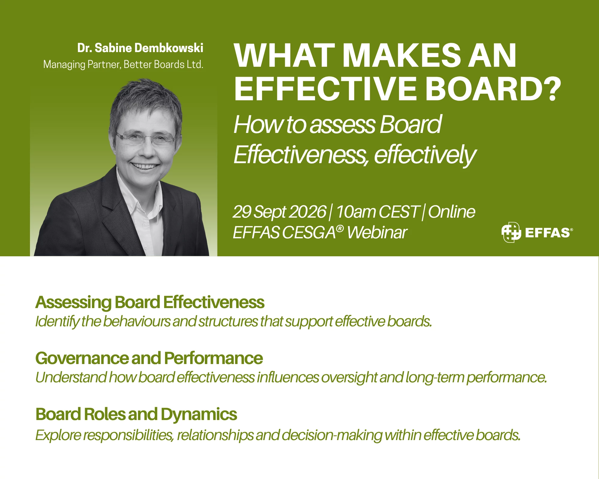 EFFAS CESGA Webinar | Board Effectiveness